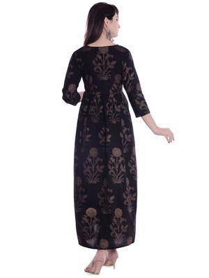 foil printed high slit kurta - 16199887 - Standard Image - 3