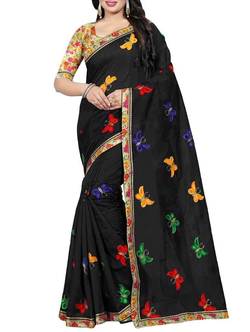 conversational embroidered saree with blouse - 16200101 - Zoom Image - 1
