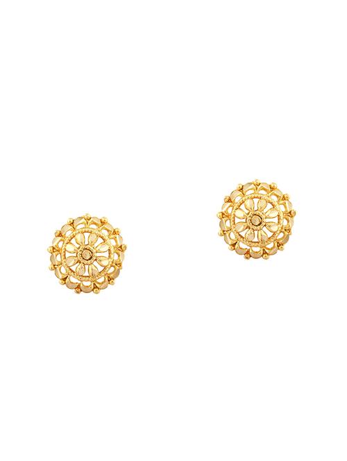 gold metal studs earring - 16201357 - Standard Image - 1
