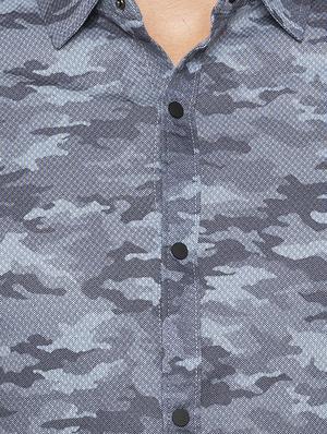 grey camouflage casual shirt - 16201596 - Standard Image - 5