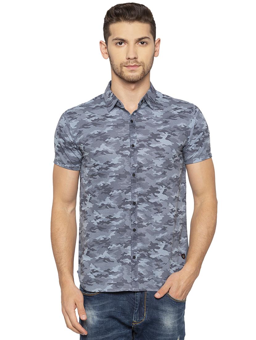 grey camouflage casual shirt - 16201596 - Zoom Image - 1