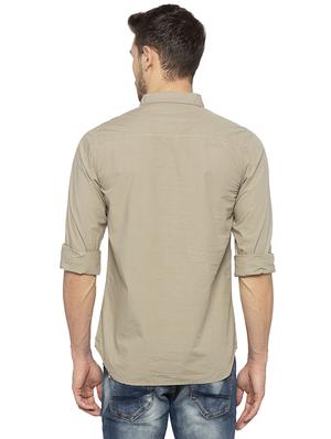 green solid casual shirt - 16201599 - Standard Image - 3