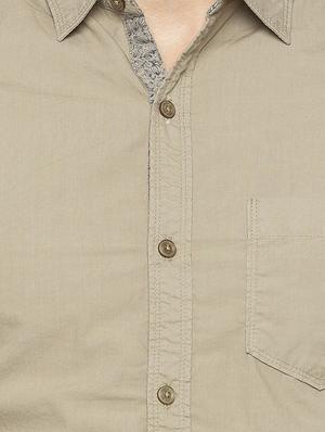 green solid casual shirt - 16201599 - Standard Image - 5