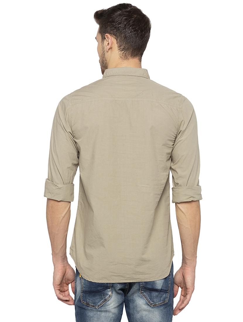 green solid casual shirt - 16201599 - Zoom Image - 3