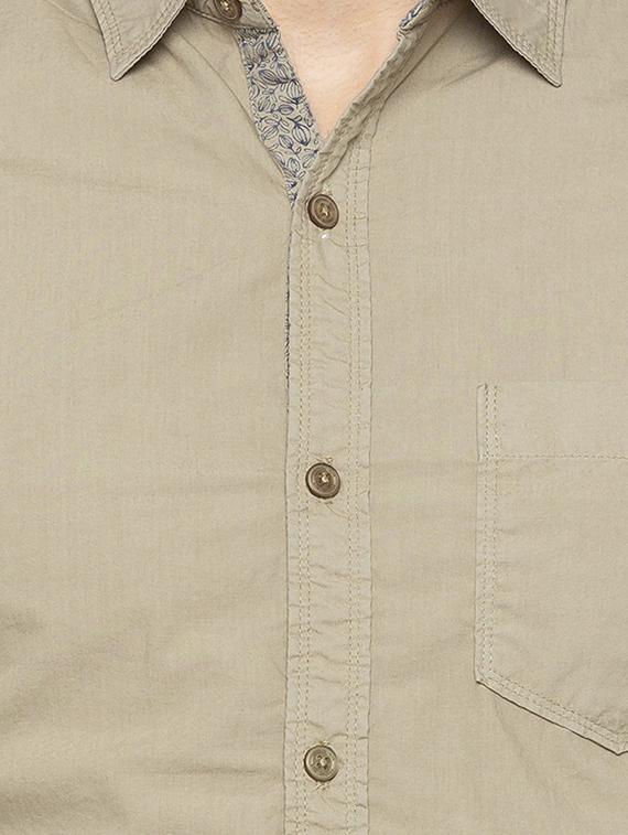 green solid casual shirt - 16201599 - Zoom Image - 5