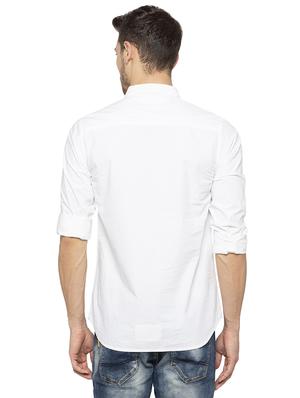 white solid casual shirt - 16201600 - Standard Image - 3
