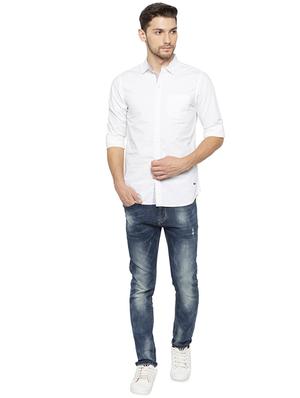 white solid casual shirt - 16201600 - Standard Image - 4