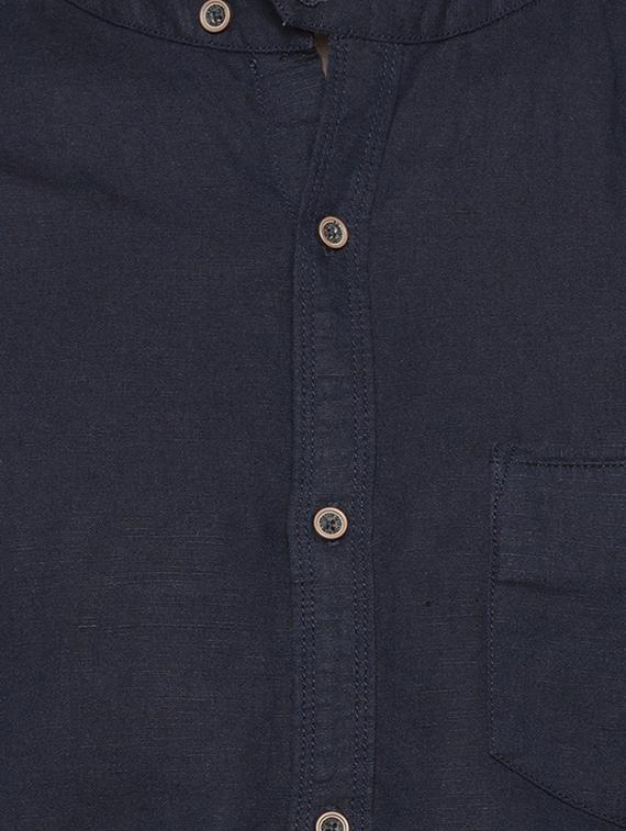 blue solid casual shirt - 16201602 - Zoom Image - 5