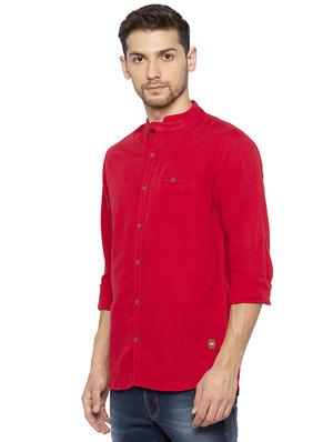 red solid casual shirt - 16201603 - Standard Image - 2
