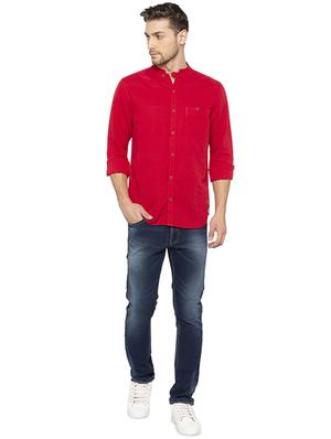 red solid casual shirt - 16201603 - Standard Image - 4