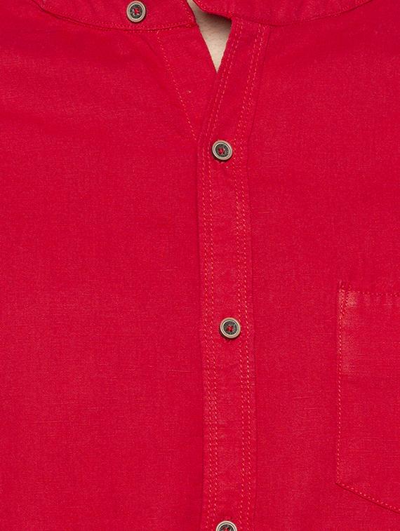 red solid casual shirt - 16201603 - Zoom Image - 5