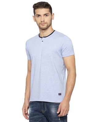 blue solid t-shirt - 16201610 - Standard Image - 2