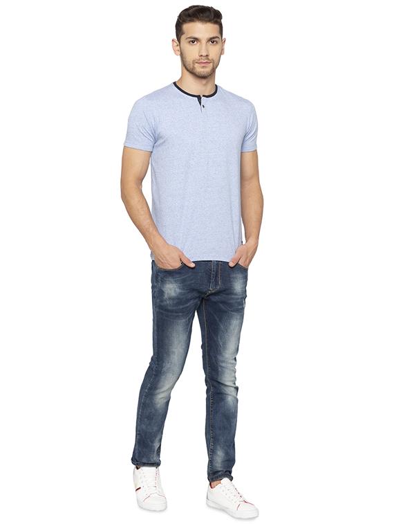 blue solid t-shirt - 16201610 - Zoom Image - 4
