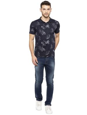 navy blue all over print t-shirt - 16201611 - Standard Image - 4