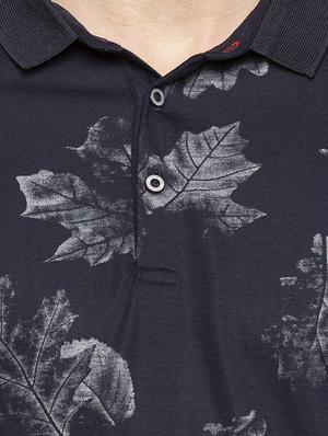 navy blue all over print t-shirt - 16201611 - Standard Image - 5