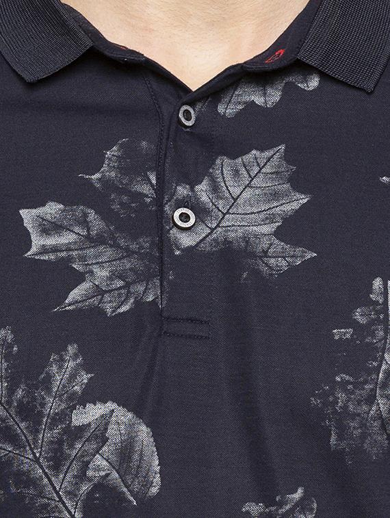 navy blue all over print t-shirt - 16201611 - Zoom Image - 5