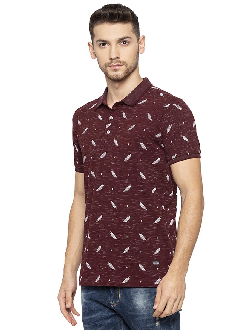 maroon all over print t-shirt - 16201618 - Zoom Image - 2