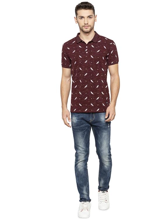 maroon all over print t-shirt - 16201618 - Zoom Image - 4
