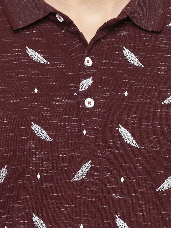 maroon all over print t-shirt - 16201618 - Zoom Image - 5