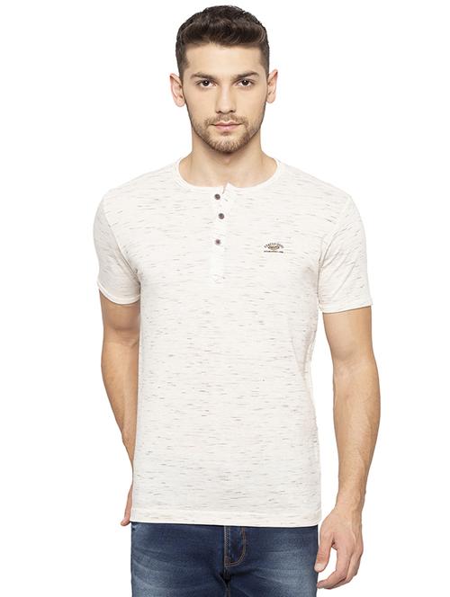 beige henley neck t-shirt - 16201619 - Standard Image - 1