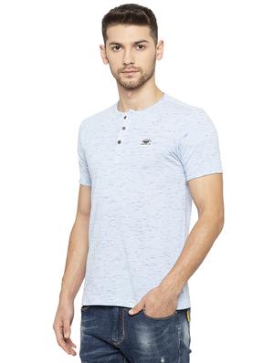 blue henley neck t-shirt - 16201622 - Standard Image - 2