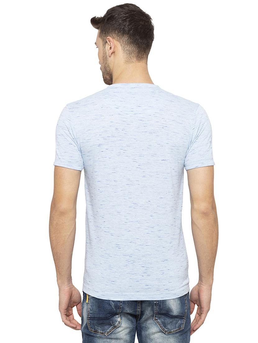 blue henley neck t-shirt - 16201622 - Zoom Image - 3