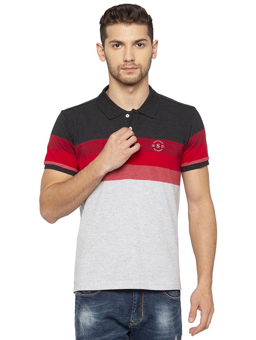multi colored striped polo t-shirt - 16201623 - Zoom Image - 1