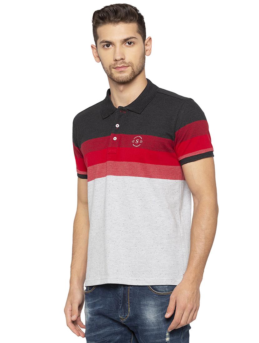 multi colored striped polo t-shirt - 16201623 - Zoom Image - 2
