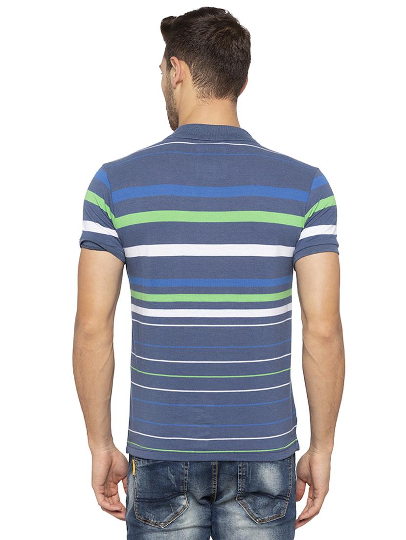 blue striped polo t-shirt - 16201626 - Zoom Image - 3