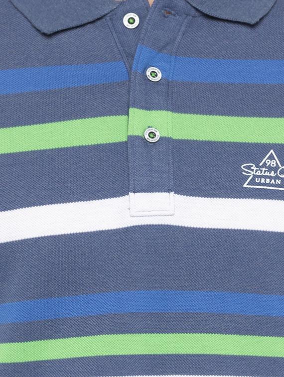 blue striped polo t-shirt - 16201626 - Zoom Image - 5