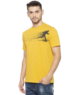 yellow chest print t-shirt - 16201627 - Standard Image - 2