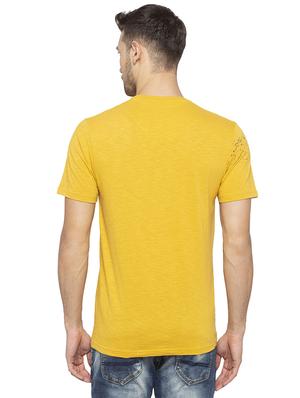 yellow chest print t-shirt - 16201627 - Standard Image - 3