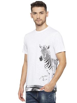 white front print t-shirt - 16201629 - Standard Image - 2