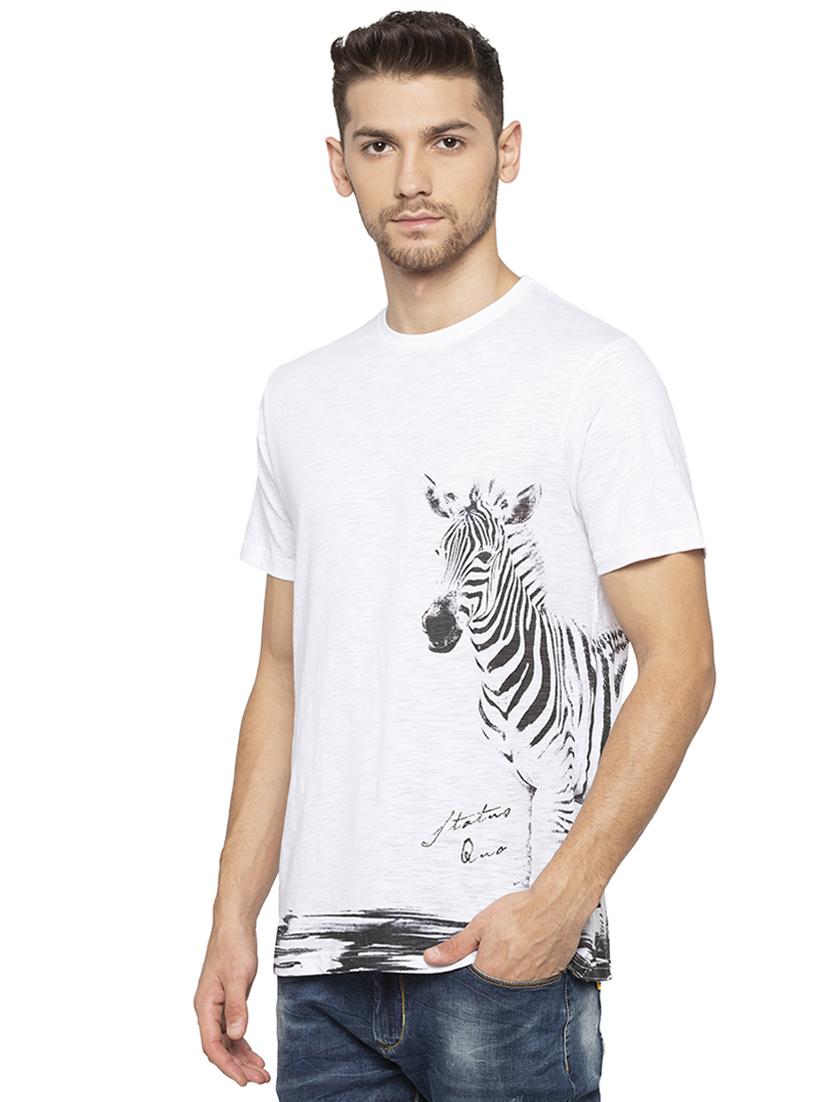 white front print t-shirt - 16201629 - Zoom Image - 2