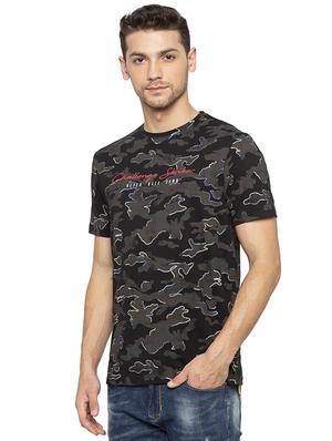 black camouflage all over print t-shirt - 16201630 - Standard Image - 2