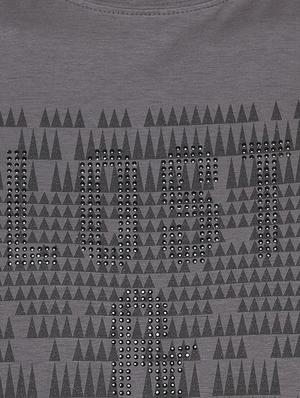 grey geometric chest print t-shirt - 16201633 - Standard Image - 5