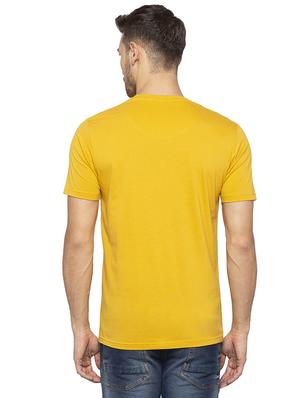 yellow chest print t-shirt - 16201635 - Standard Image - 3