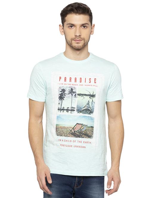 green chest print t-shirt - 16201636 - Standard Image - 1