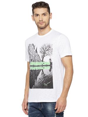 white front print t-shirt - 16201638 - Standard Image - 2