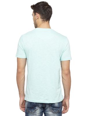 light blue chest print t-shirt - 16201639 - Standard Image - 3