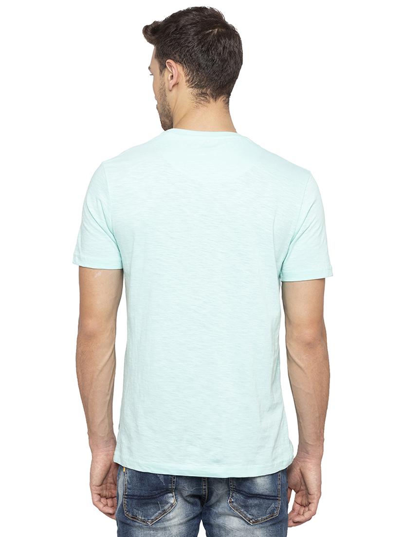 light blue chest print t-shirt - 16201639 - Zoom Image - 3