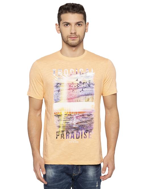 orange front print t-shirt - 16201641 - Standard Image - 1