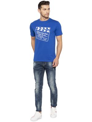 blue typographic chest print t-shirt - 16201645 - Standard Image - 4