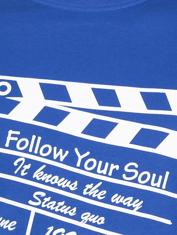 blue typographic chest print t-shirt - 16201645 - Zoom Image - 5