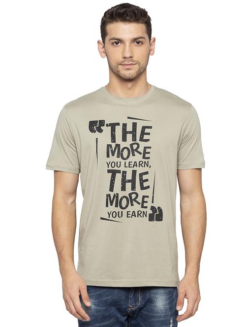 grey typographic chest print t-shirt - 16201646 - Standard Image - 1