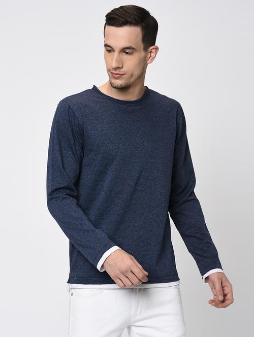 blue solid tshirt - 16201999 - Standard Image - 1