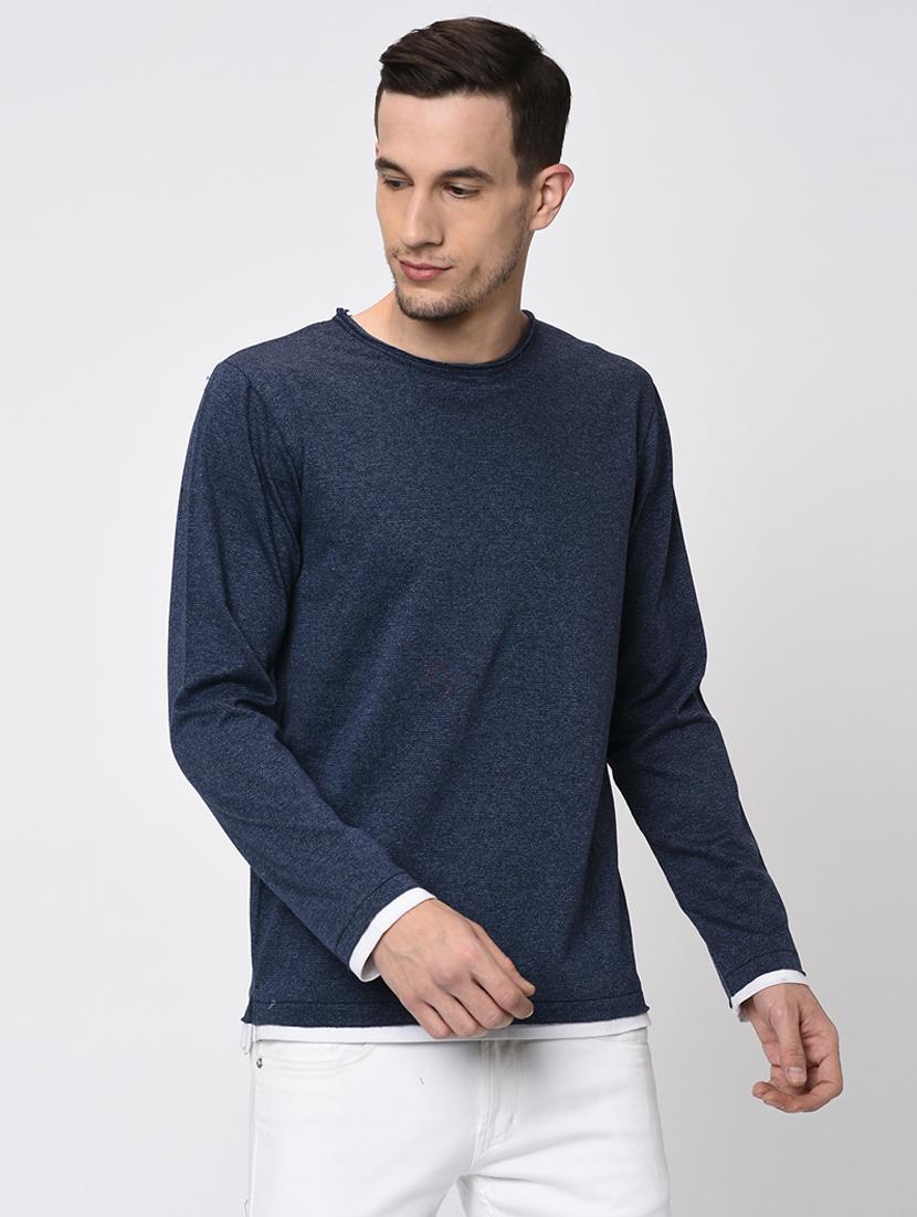 blue solid tshirt - 16201999 - Zoom Image - 1