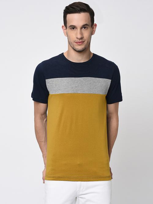 yellow color block tshirt - 16202000 - Standard Image - 1