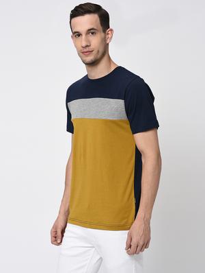 yellow color block tshirt - 16202000 - Standard Image - 2