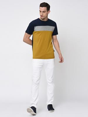 yellow color block tshirt - 16202000 - Standard Image - 4